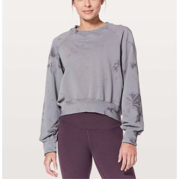 Lululemon Ready To Roll Crew Pullover Crewneck Sweatshirt Shibori Gris Magnum 6 - Picture 1 of 11